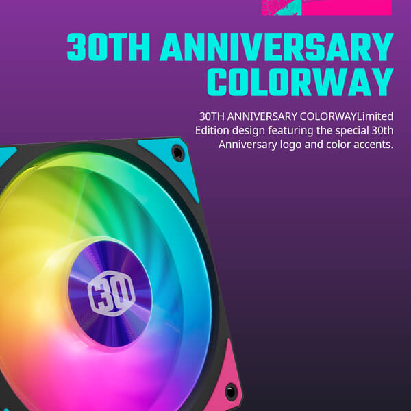 Cooler Master Mobius 120P ARGB 30th Anniversary Edition Cabinet Fan (Single Pack) - Black